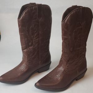 Coconuts Tan Camel Leather Cowboy/cowgirl  Boots